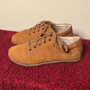 Aintap Barefoot Minimalist lace up British Tan leather shoes Size US 10/Euro 43